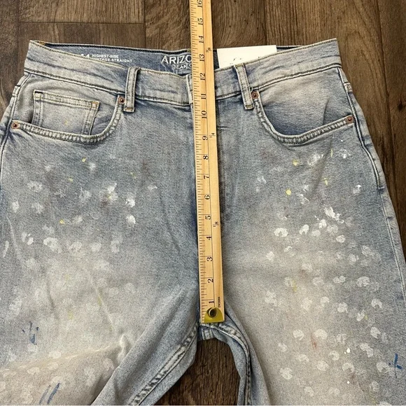Arizona Jean Vintage Straight High Rise Paint Splash Design Junior Jeans Sz 14 - Picture 11 of 11